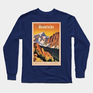 Rocky Mountain National Park Vintage Travel Poster Long Sleeve T-Shirt